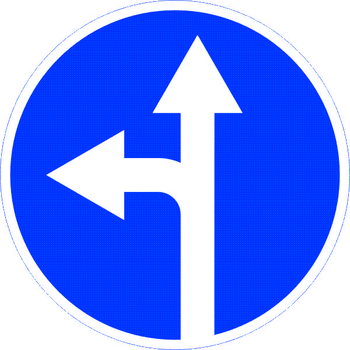 Знак 4.1.5 движение прямо или налево - Дорожные знаки - Предписывающие знаки - Строительный магазин