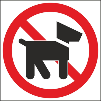 P14 Запрещается вход (проход) с животными (пластик, 200х200 мм) - Знаки безопасности - Вспомогательные таблички - Строительный магазин