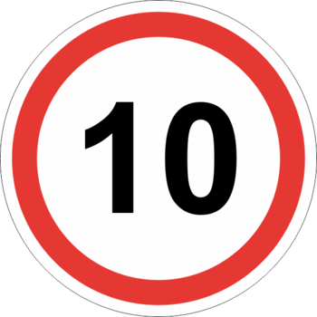 Знак 3.24 ограничение максимальной скорости (10 км/ч) - Дорожные знаки - Запрещающие знаки - Строительный магазин
