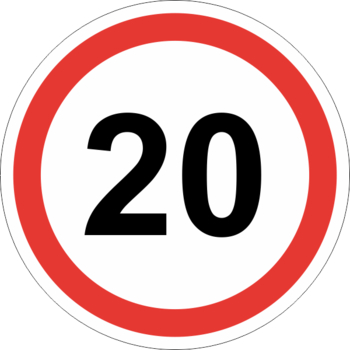 Знак 3.24 ограничение максимальной скорости (20 км/ч) - Охрана труда на строительных площадках - Дорожные знаки - Строительный магазин