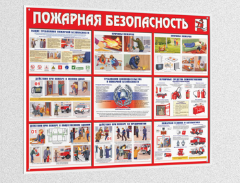 Стенд пожарная безопасность (pB02, пластик 2мм) - Охрана труда на строительных площадках - Стенды для строительства - Строительный магазин