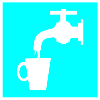 D02 питьевая вода (пластик, 200х200 мм) - Знаки безопасности - Указательные знаки - Строительный магазин