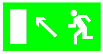E06 направление к эвакуационному выходу налево вверх (пленка, 300х150 мм) - Знаки безопасности - Эвакуационные знаки - Строительный магазин
