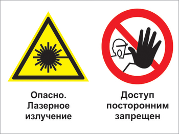 Кз 28 опасно - лазерное излучение - доступ посторонним запрещен. (пленка, 600х400 мм) - Знаки безопасности - Комбинированные знаки безопасности - Строительный магазин