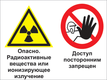 Кз 35 опасно - радиоактивные вещества или ионизирующее излучение. доступ посторонним запрещен. (пленка, 400х300 мм) - Знаки безопасности - Комбинированные знаки безопасности - Строительный магазин