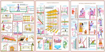 ПС19 Безопасность работ на высоте (ламинированная бумага, А2, 3 листа) - Плакаты - Строительство - Строительный магазин
