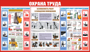 С130 Охрана труда при работе на складе (1200х700мм, пластик 3мм) - Стенды - Охрана труда на складе - Строительный магазин