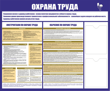 С160 Стенд охрана труда (1200х1000 мм, пластик ПВХ 3мм, Прямая печать на пластик ) - Стенды - Стенды по охране труда - Строительный магазин