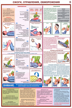 ПС02 Оказание первой помощи пострадавшим (пластик, А2, 6 листов) - Плакаты - Медицинская помощь - Строительный магазин