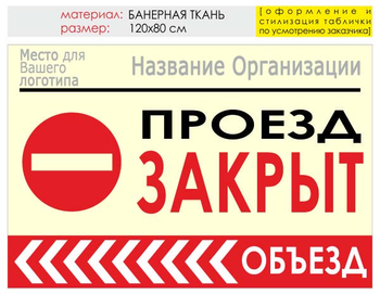 Информационный щит "объезд слева" (банер, 120х90 см) t12 - Охрана труда на строительных площадках - Информационные щиты - Строительный магазин