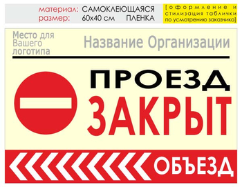 Информационный щит "объезд слева" (пленка, 60х40 см) t12 - Охрана труда на строительных площадках - Информационные щиты - Строительный магазин