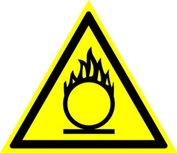 W11 пожароопасно! окислитель (пленка, сторона 200 мм) - Знаки безопасности - Предупреждающие знаки - Строительный магазин
