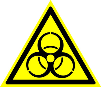 W16 осторожно! биологическая опасность (инфекционные вещества) (пластик, сторона 200 мм) - Знаки безопасности - Предупреждающие знаки - Строительный магазин
