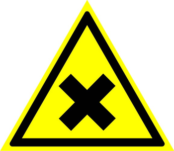 W18 осторожно! вредные для здоровья аллергические (раздражающие) вещества (пластик, сторона 200 мм) - Знаки безопасности - Предупреждающие знаки - Строительный магазин