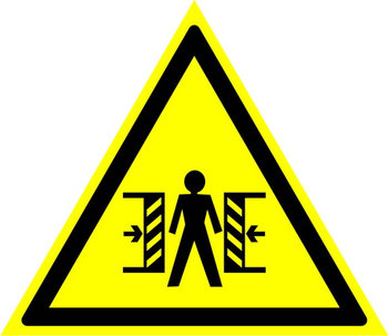 W23 внимание! опасность зажима (пленка, сторона 200 мм) - Знаки безопасности - Предупреждающие знаки - Строительный магазин